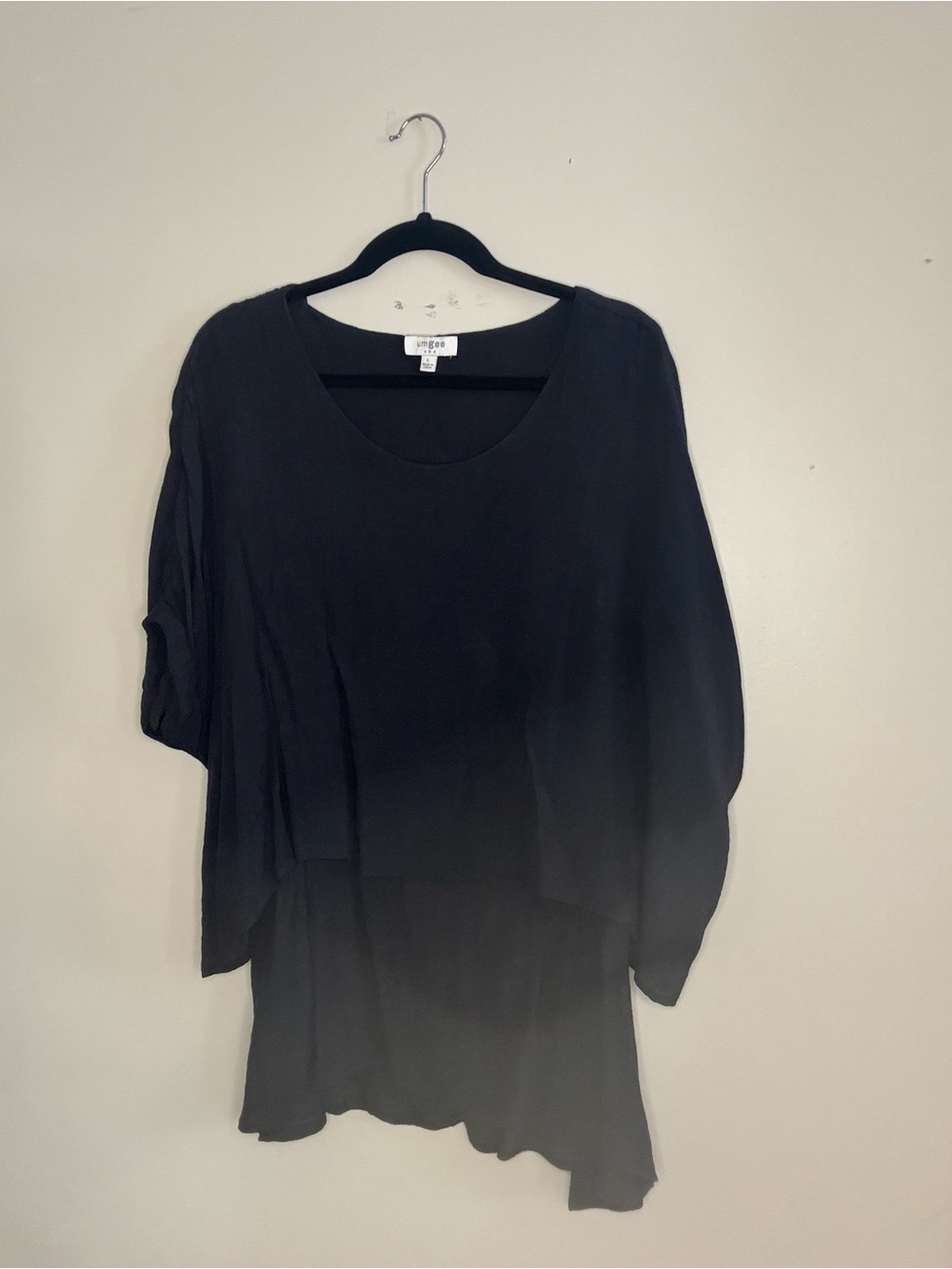 Umgee Black Oversized Scoop Neck Tunic